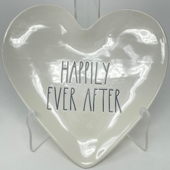 Rae Dunn Other - Rae Dunn Happily Ever After Heart Shaped Ceramic Plate